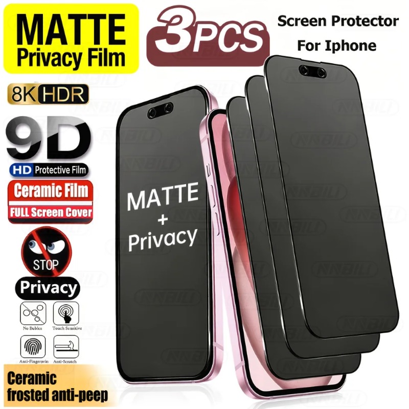 Matte Anti Glare Screen Protector - 3 Protectores de Pantalla de Cerámica