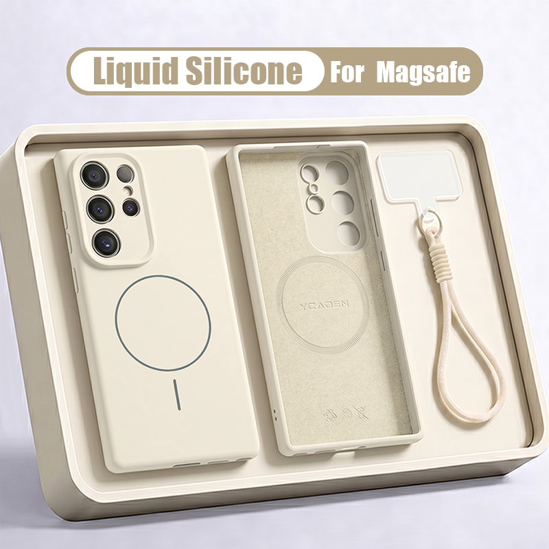 Liquid Silicone Magnetic Phone Case - Funda de silicona líquida con cordón
