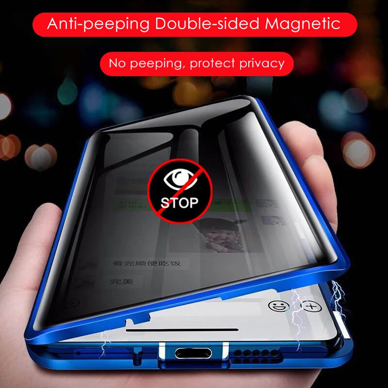 Fundas metálicas para teléfono - Anti Spy Privacy Glass Case reseña y precio
